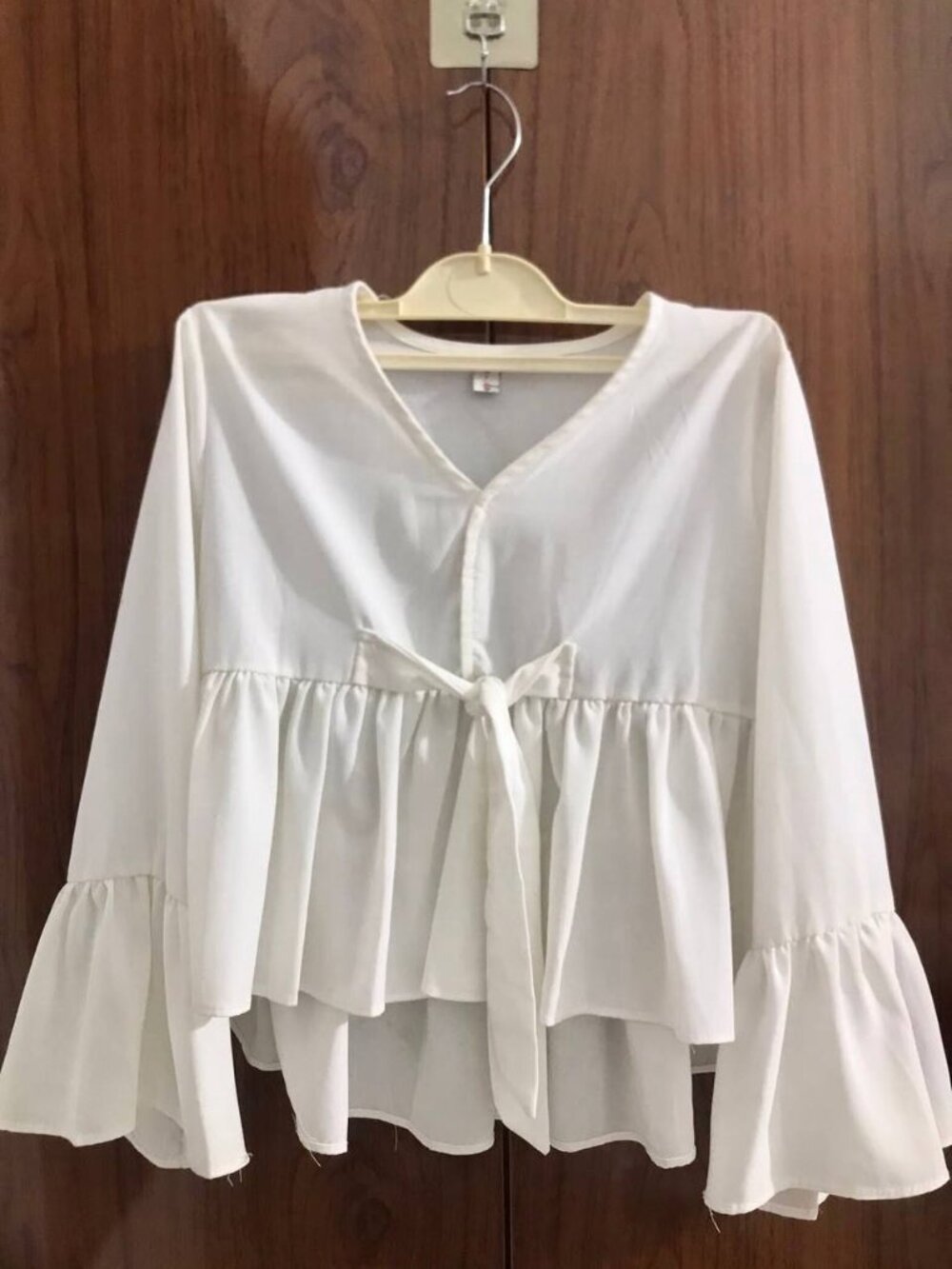 White Tie Front Blouse